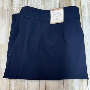 Chico's Manhattan Straight Leg‎ Ankle blue Pants - Women's Size 2(U.S. 12) Short